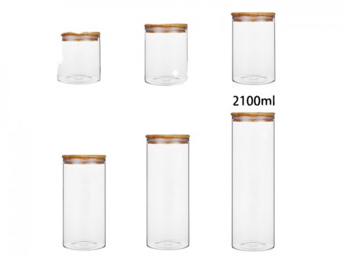 Food Glass Jar and Wooden Lid